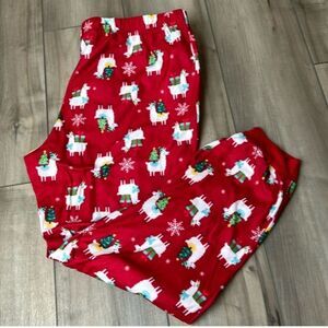 Wondershop Red Kids Pajama Bottoms with Llama and Snowflake Print